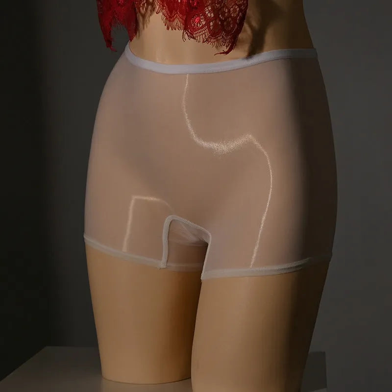 Shiny men's seamless underwear stockings in multiple colours including red, black, grey and skin tones