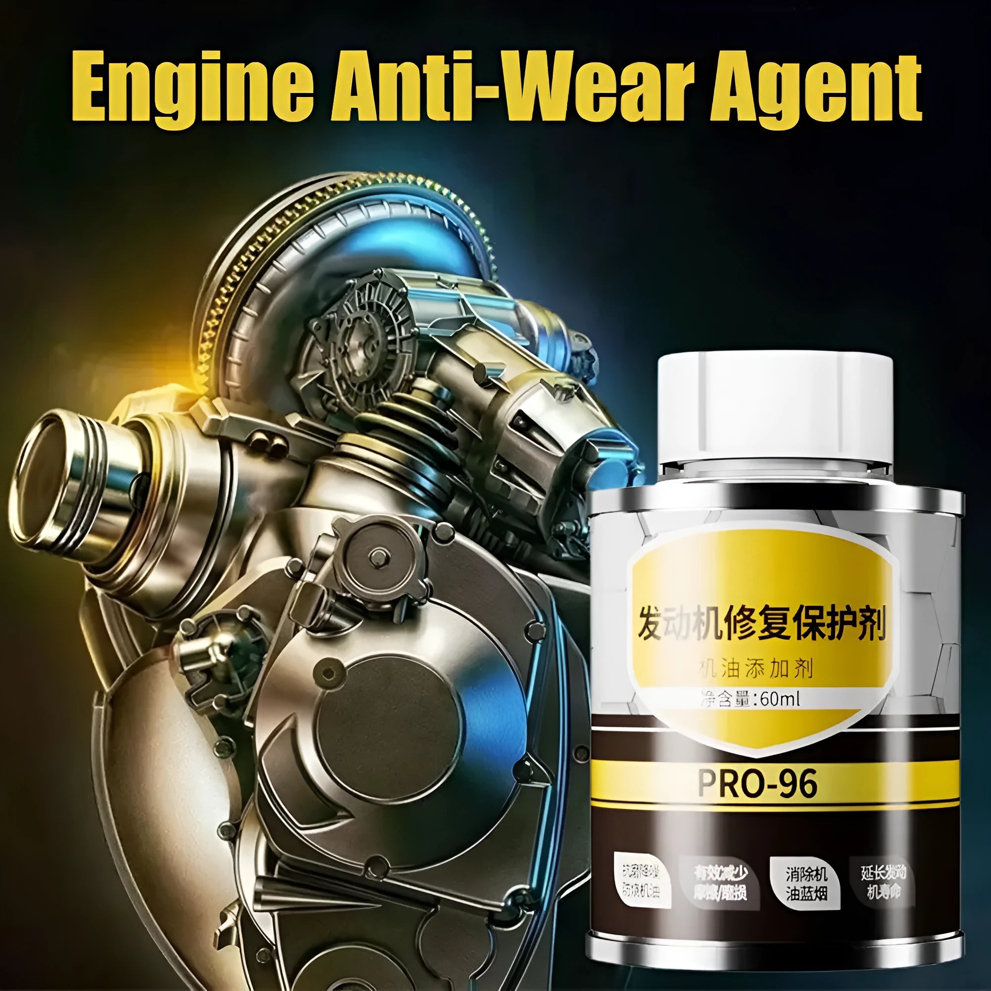 White container 60ml engine oil anti-wear additive for vehicle maintenance