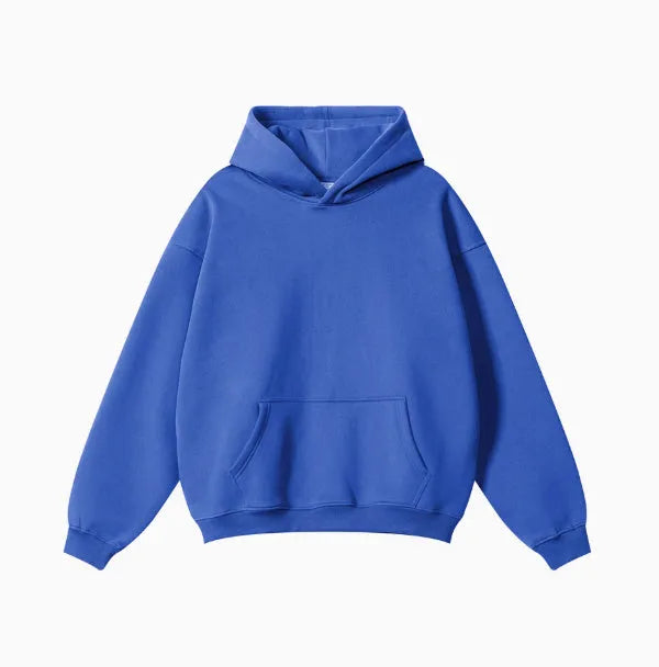 Heavyweight terry cotton men's loose fit pullover hoodie in various colours.