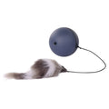 Grey and orange interactive cat toy ball plush mouse measuring 8.5cm