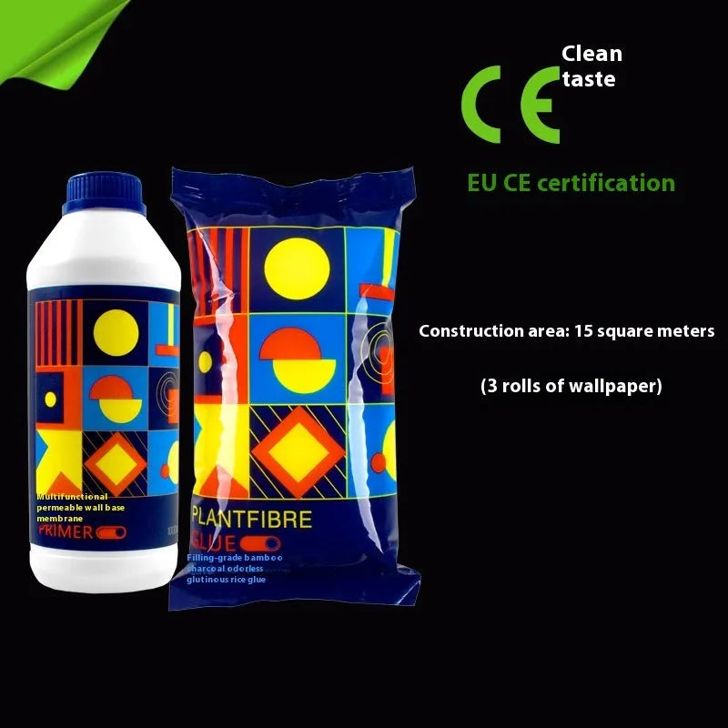 Glutinous Rice Glue E formaldehyde-free wallpaper adhesive in a 3-roll pack