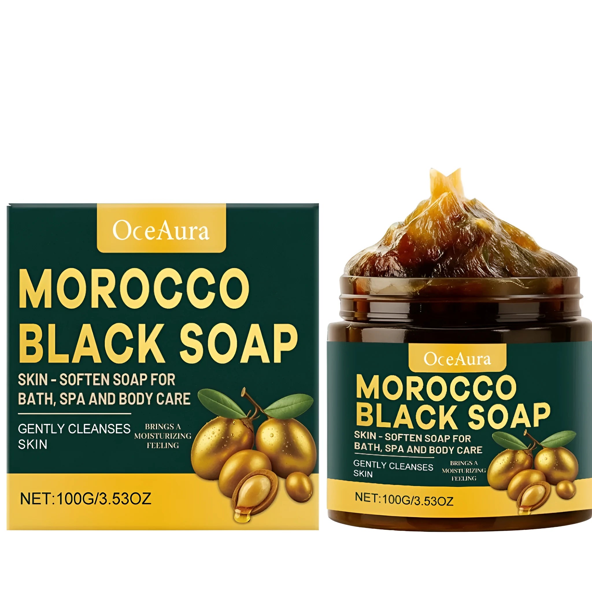 Morocco Black Soap 100g bar with olive oil and rose extract, black colour