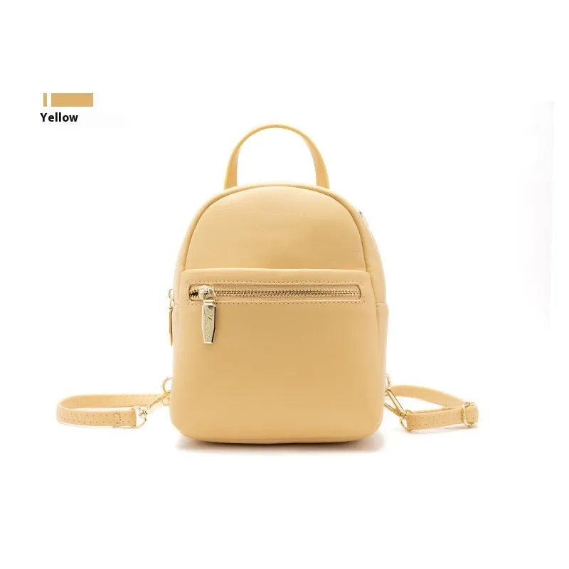 Soft PU street trend mini backpack in multiple colours with three-dimensional pocket