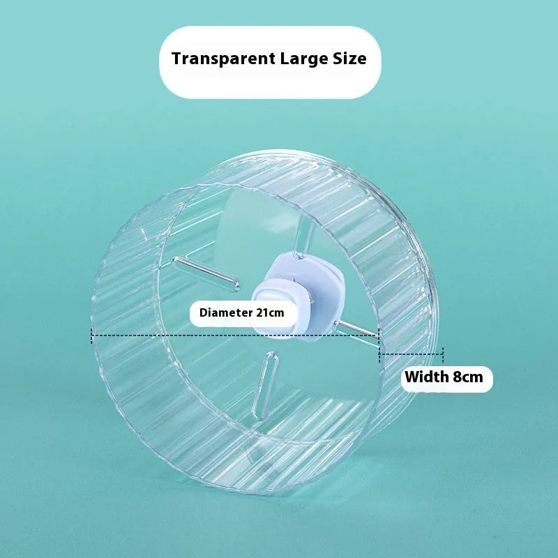 Plastic parrot running wheel toy in transparent colour showing circular treadmill design
