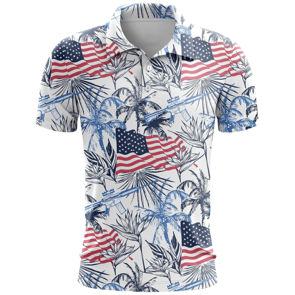 Man wearing a loose-fit 3D printed short sleeve sports top in bird eye polyester fabric, available in multiple colours.