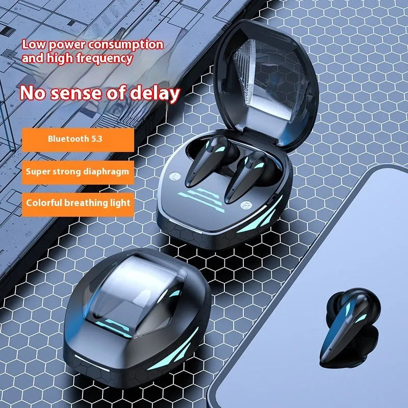 Gaming Headset Bluetooth Headset TG09 Dual Mode Wireless Earbuds with Charging Case PC ABS Black E-Sports Low Latency 10m Range 4-8h Battery