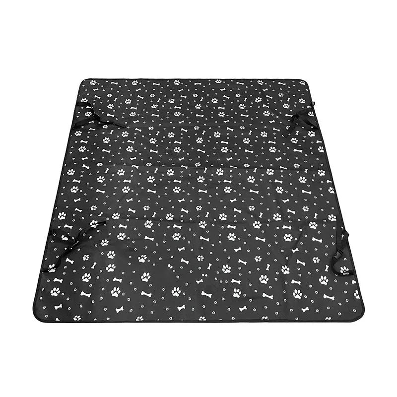 Water resistant cloth car pet mat for rear seat protection with dog footprint design