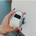 Silicone protective cover for Apple AirPods 1 and 2 with shark design pattern