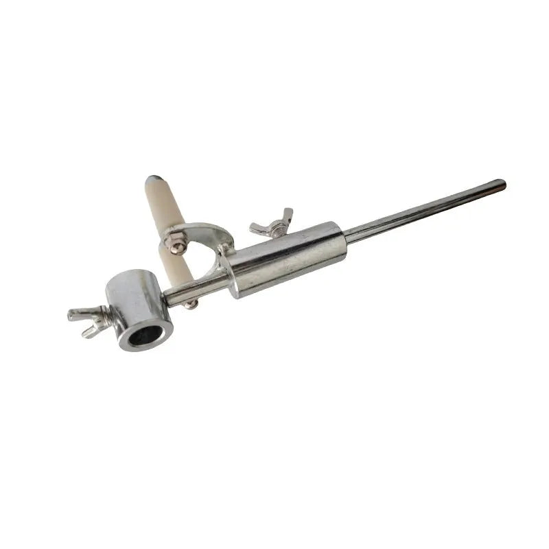 Metal wheel brow scriber depression repair tool on a workbench with a car body panel