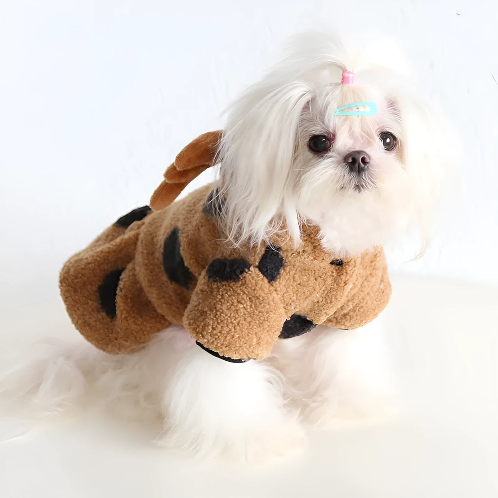 Polka dot elk pattern pet clothing for dogs and cats in skirt and four-legs styles