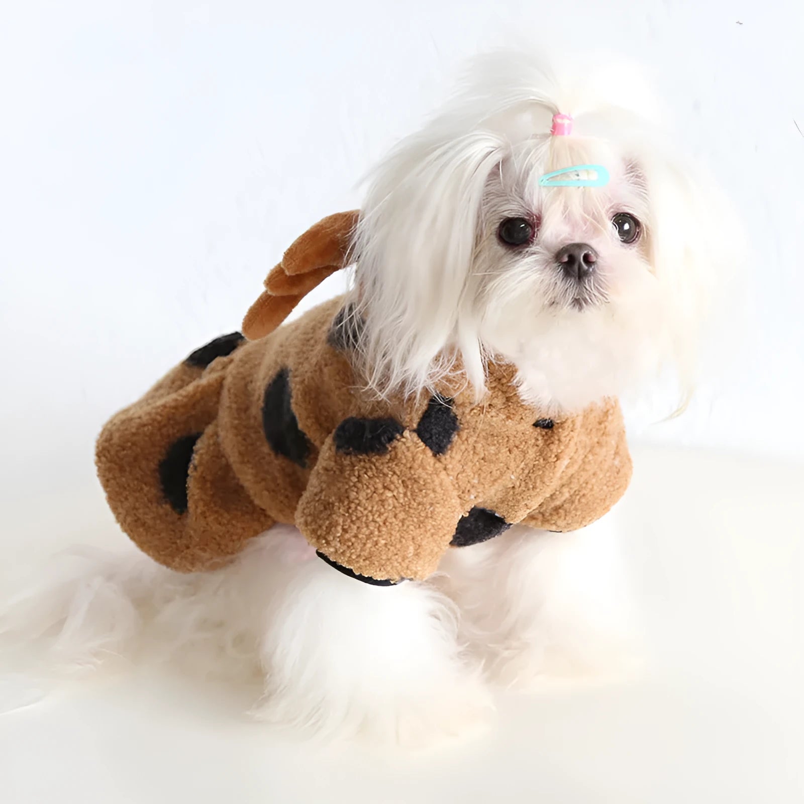 Polka dot elk pattern pet clothing for dogs and cats in skirt and four-legs styles