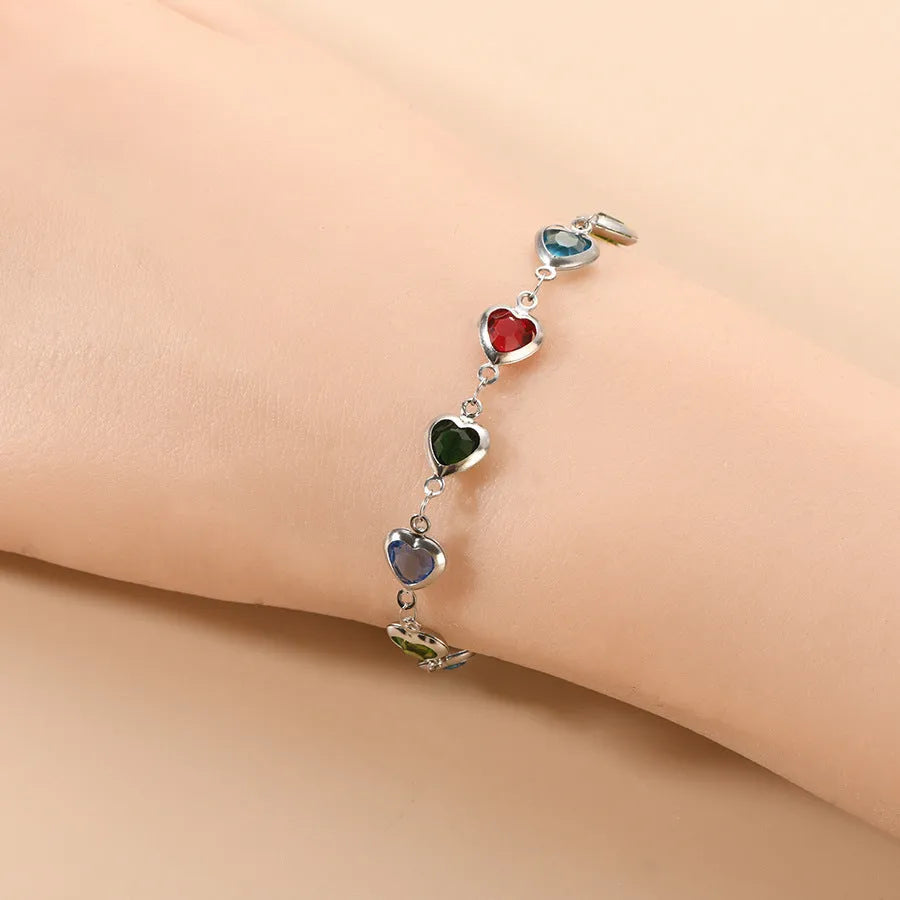 Devil's Eye geometric heart-shaped stainless steel bracelet in an electroplated colour on a white background.