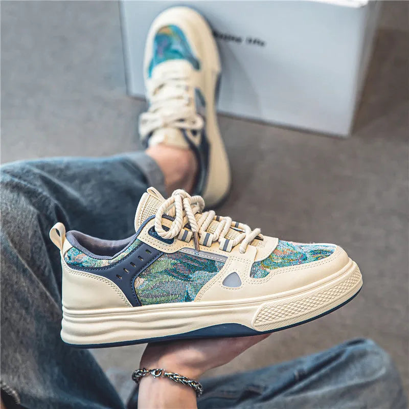 Canvas tide shoes in Milan green or beige colours with flat heel and round toe design