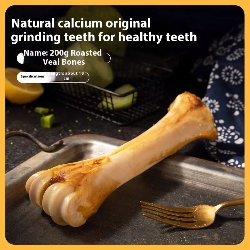 Large molar rod dog chew for puppies, roasted ox bone flavour, teeth cleaning training reward
