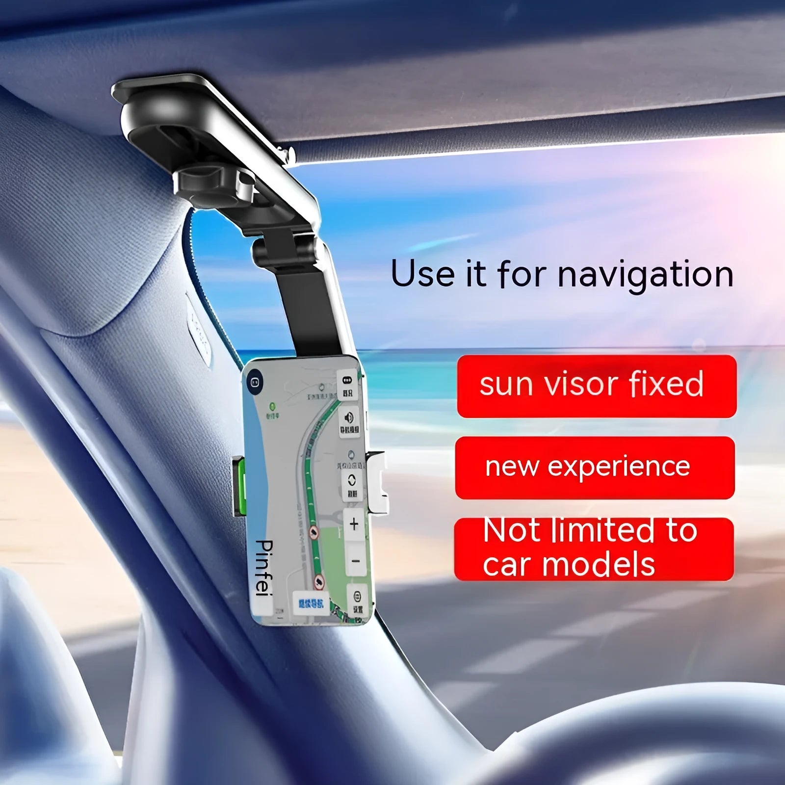 Car mobile phone bracket with one clip stable design in black and green colours