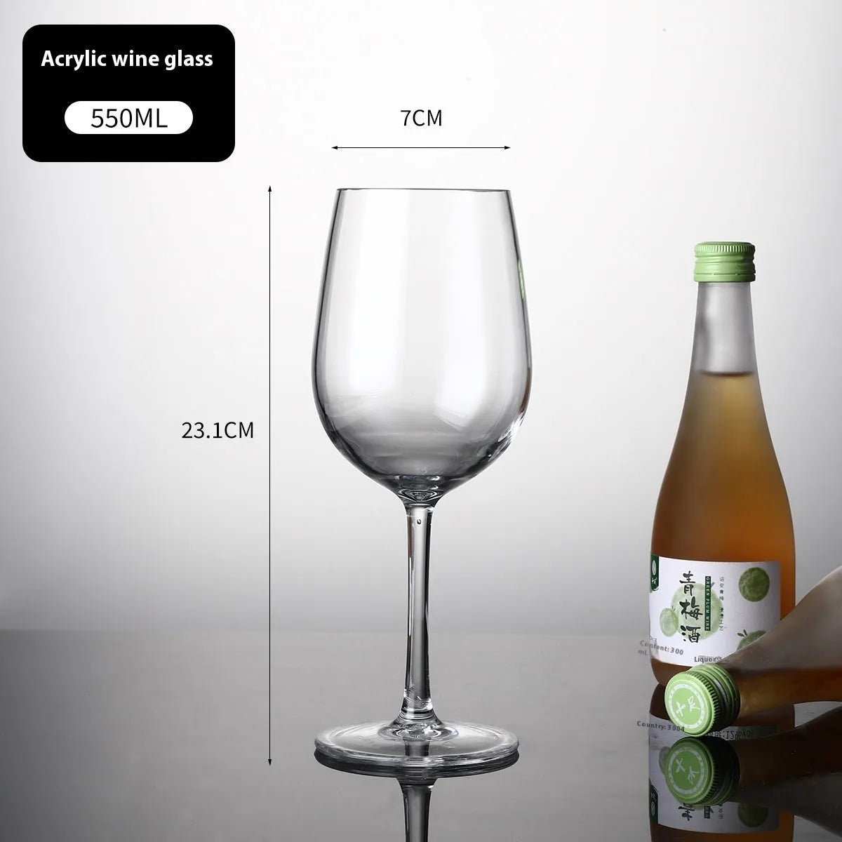Clear PC acrylic wine bottle with modern design for beverage serving
