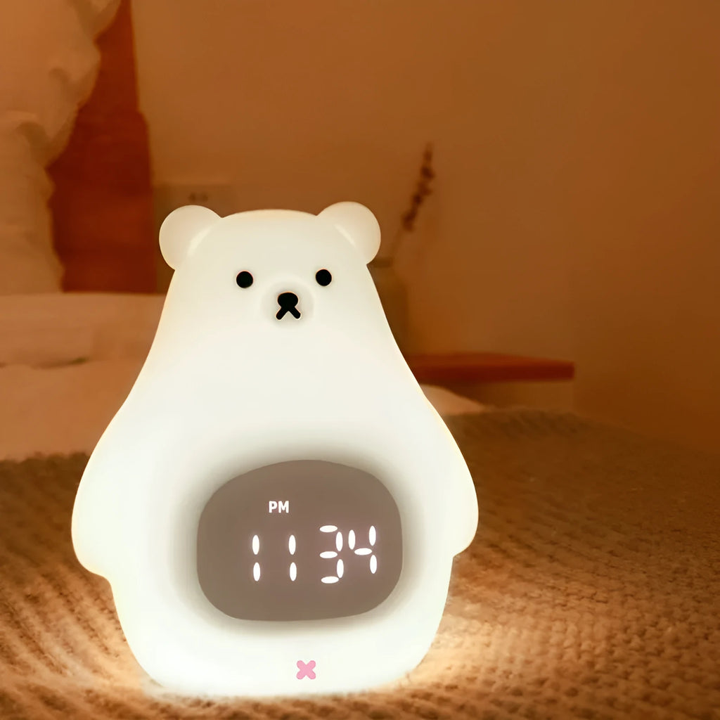 Big White Bear silicone night light with sleeping timer and remote control