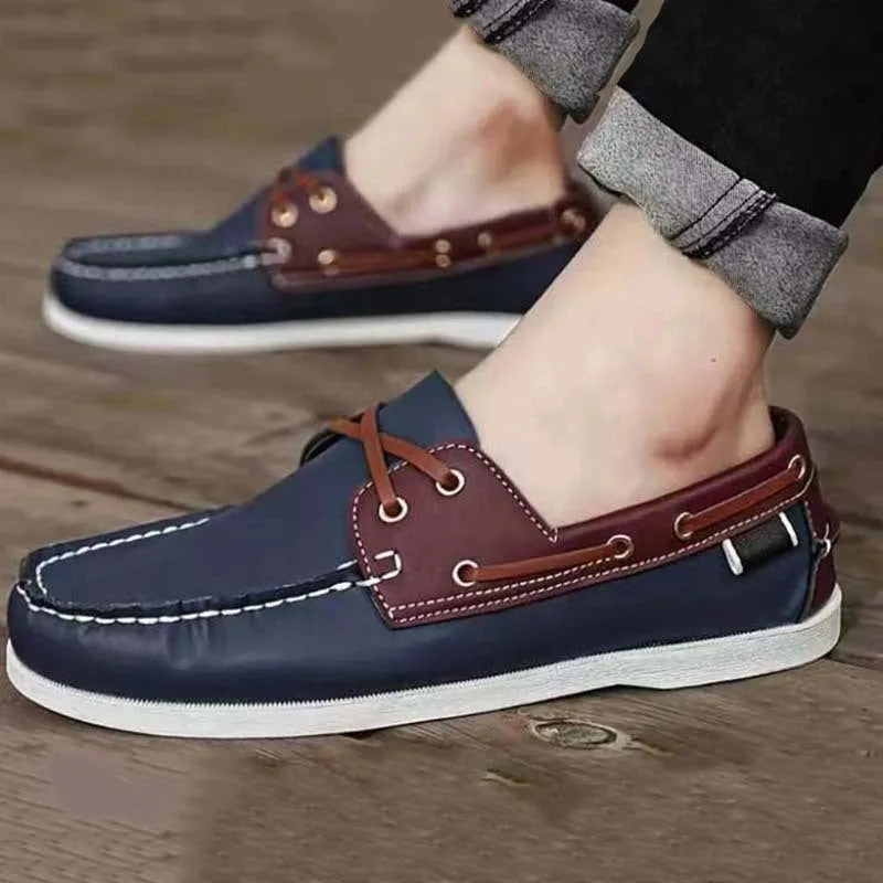 Men's breathable casual shoe with artificial PU upper and flat heel, shown in a solid colour.