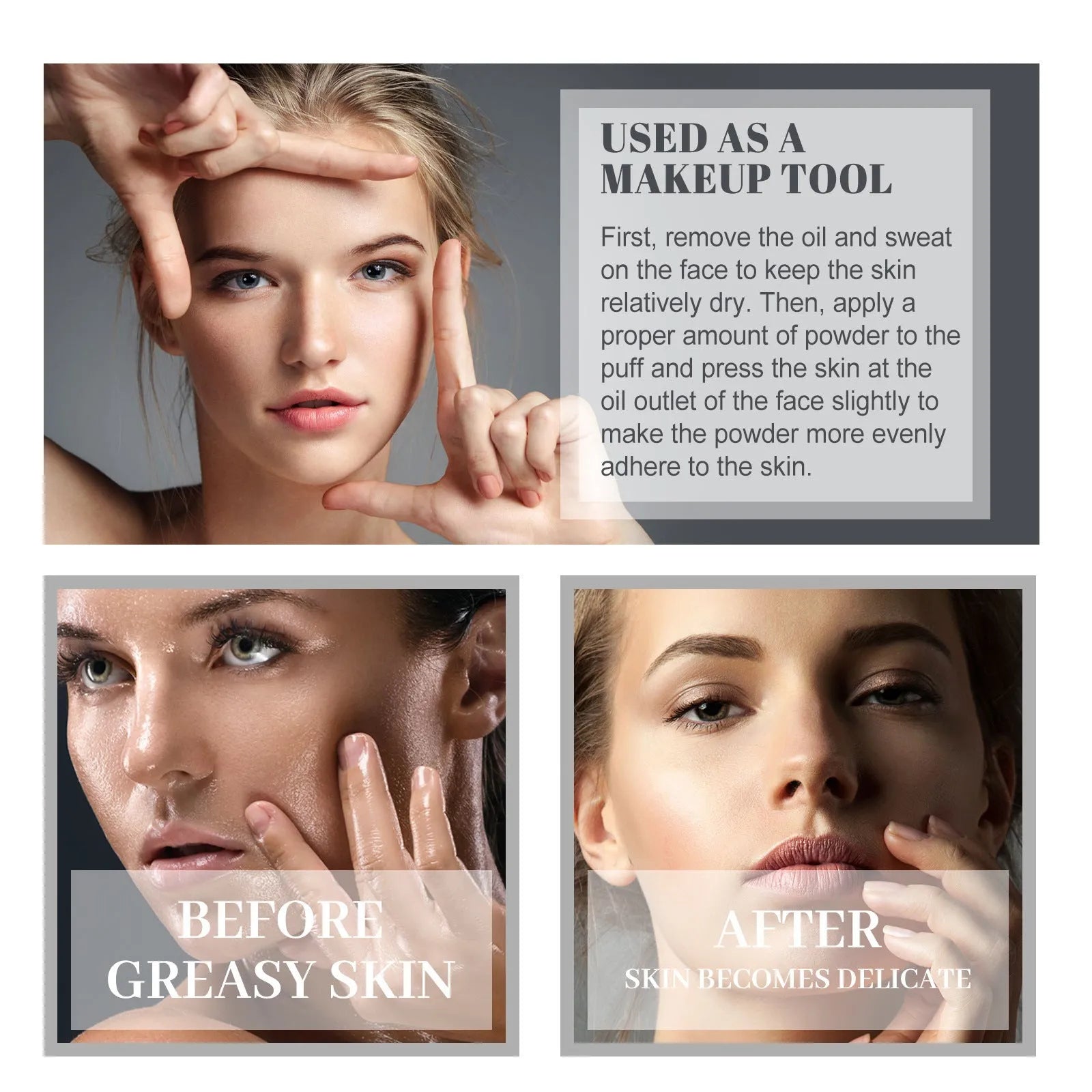 Natural finishing powder compact with 8g net content for makeup setting and shine control