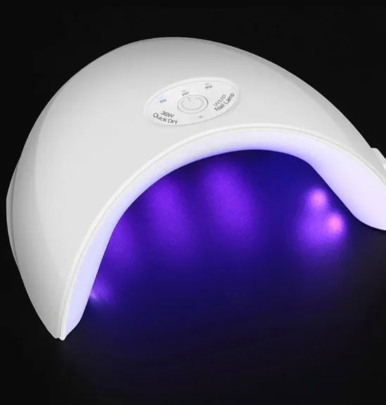 White LED phototherapy nail lamp 36W with digital timer and dual wavelength lamps for gel curing