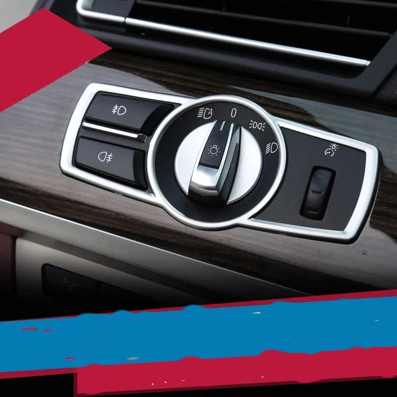 Silver ABS headlight frame decorative strip sticker for BMW dashboard modification
