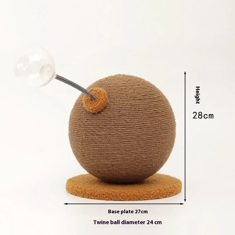 Hemp rope cat scratch board in large and small sizes with tumbler and grasping ball design options
