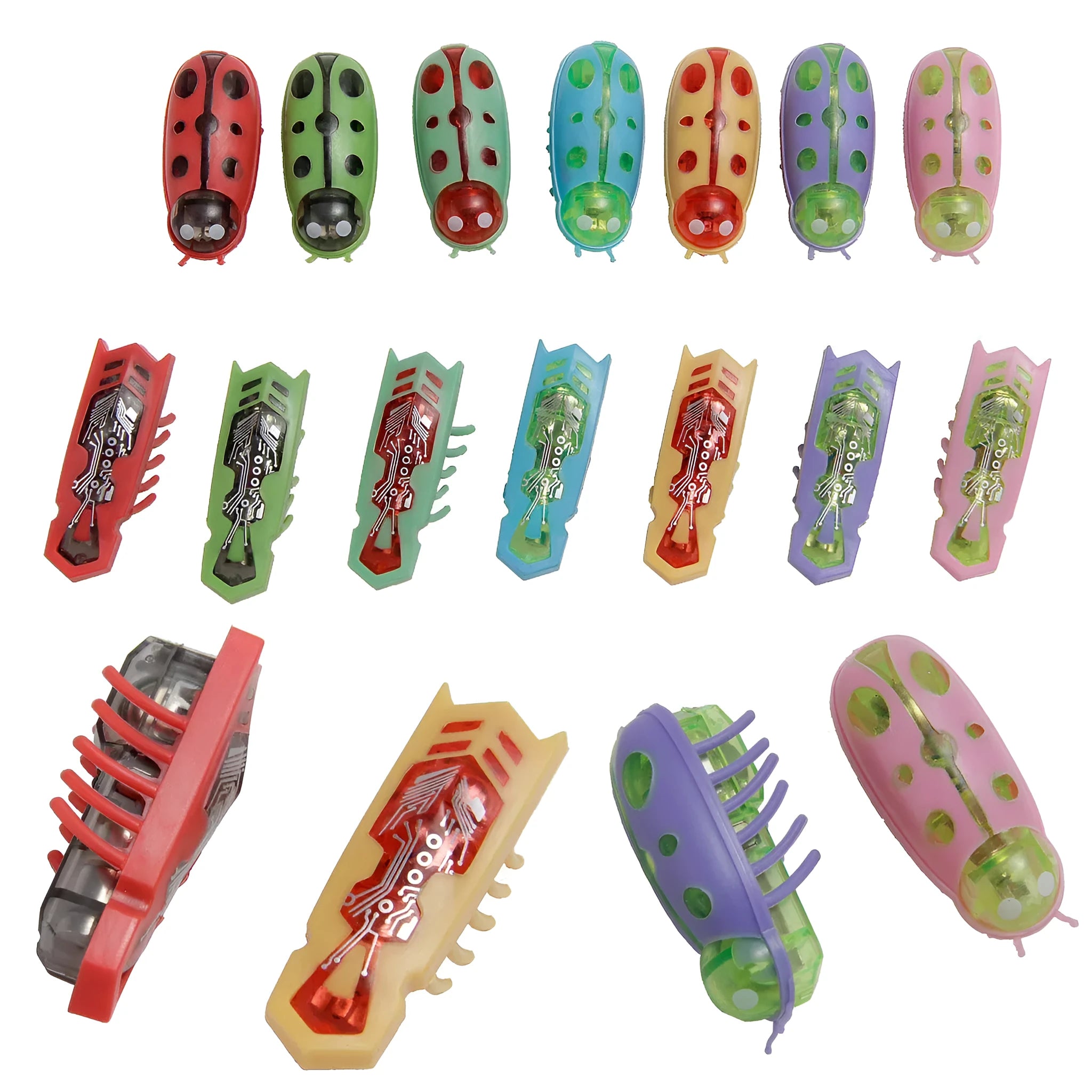 Small electric bug toy for cats with 12 legs and self-righting capability