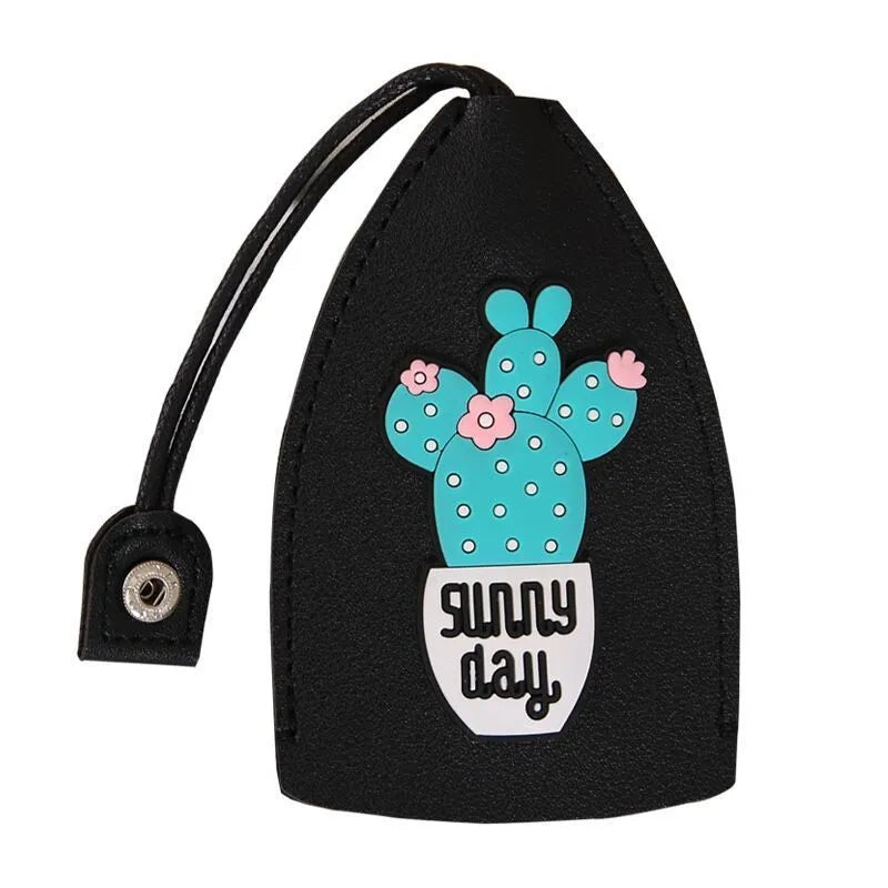 Colourful cartoon pull-out key case for car keys with PU leather construction