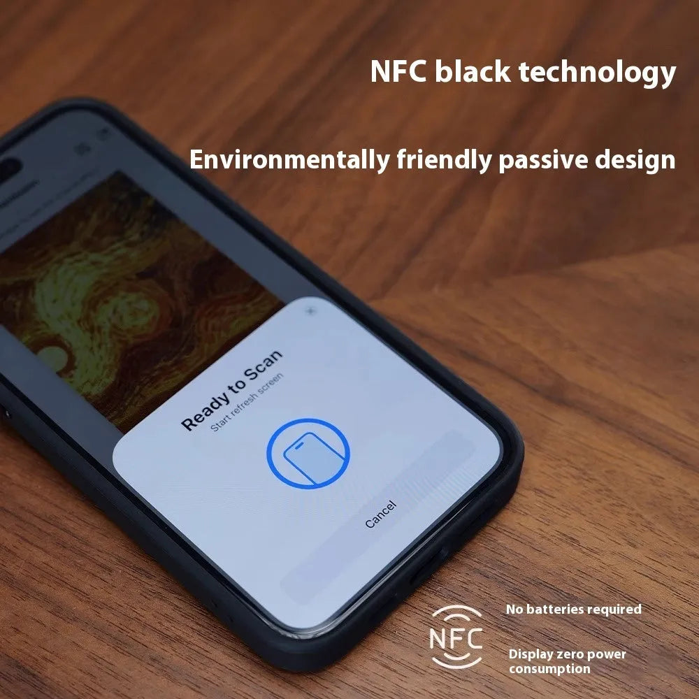 Graphite black NFC projection screen phone case with integrated stand bracket for iPhone