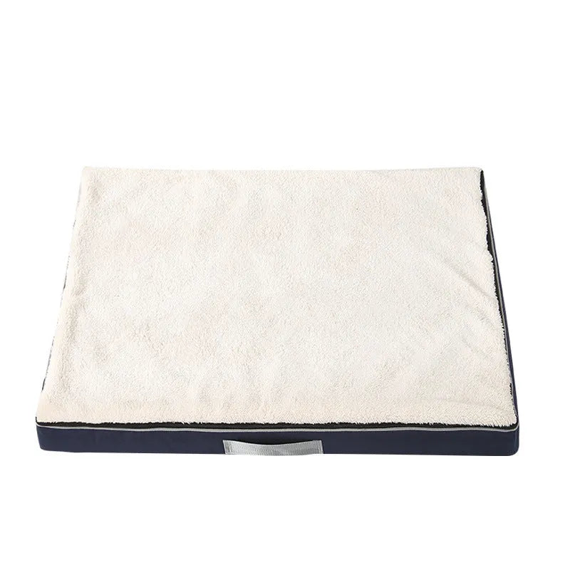 Removable cover memory sponge dog mat in brown shu cotton velvet fabric