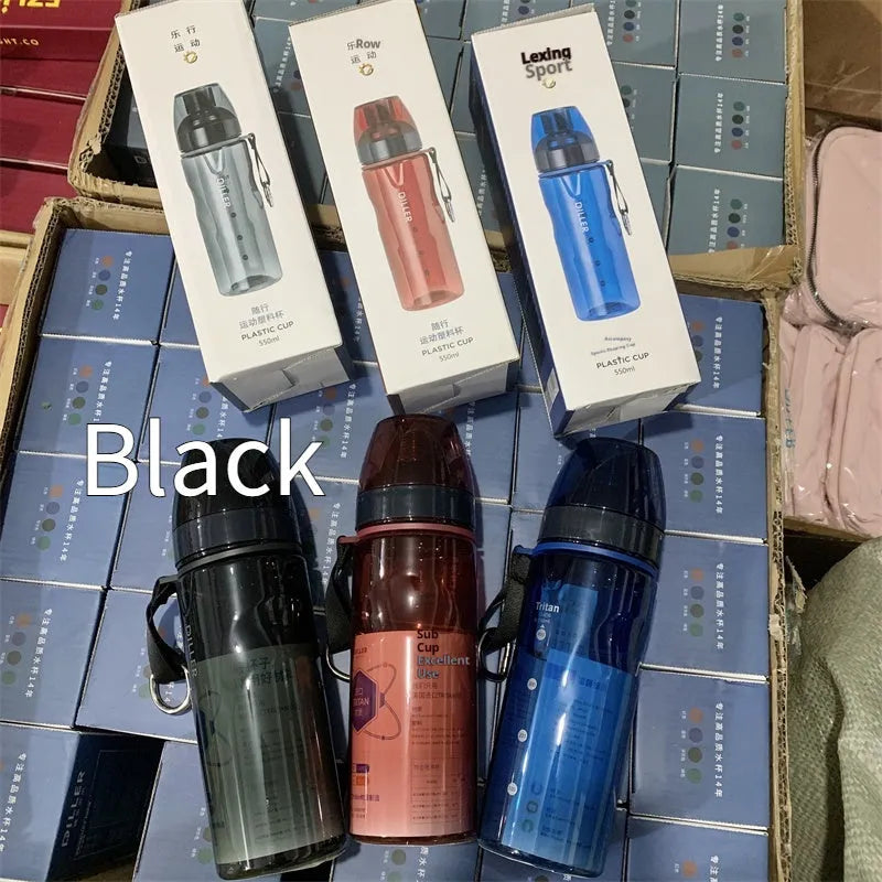 Stainless steel sports water bottle with removable tea compartment in blue colour option