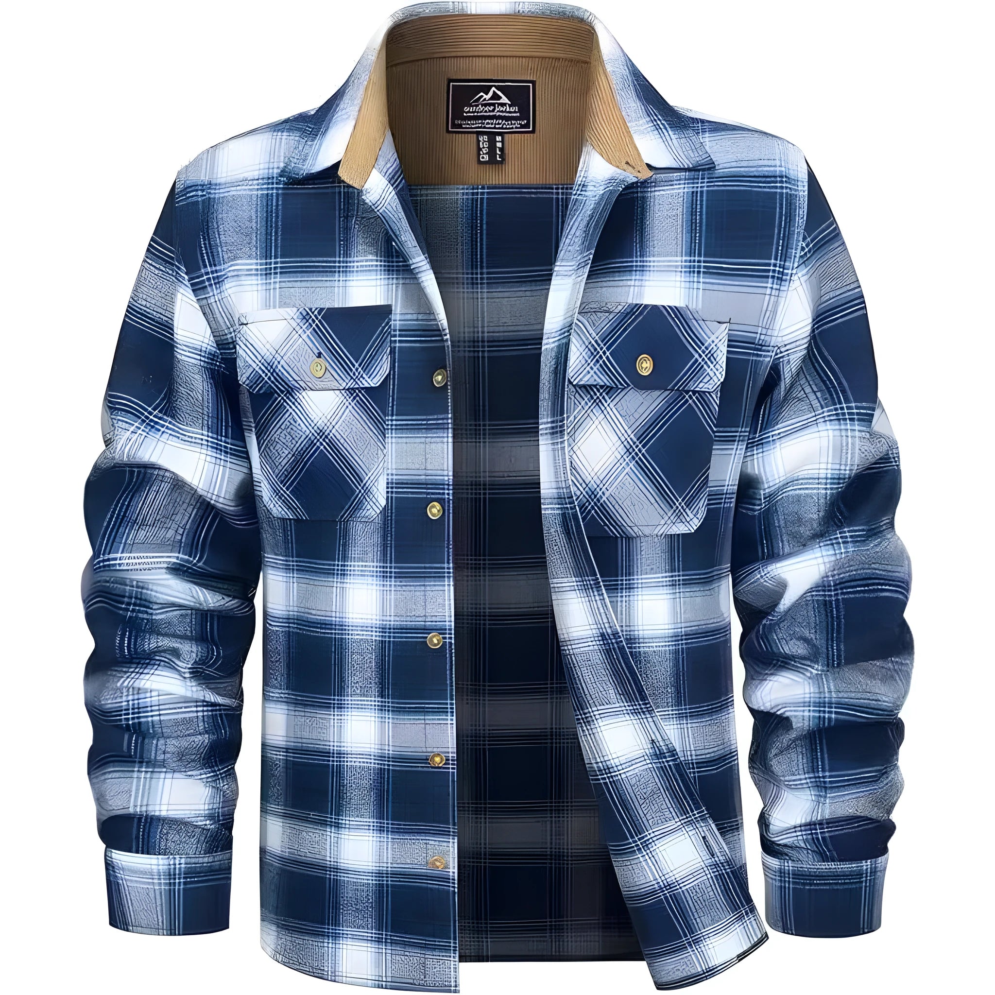 Men's plaid flannel button shirt cardigan style in multiple colour options sizes S to 5XL