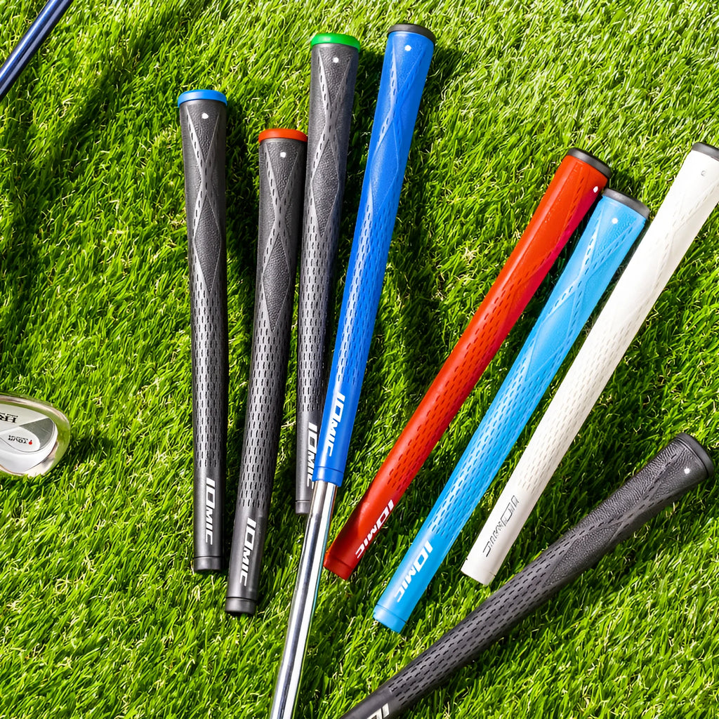TPE golf club grip in multiple colour options including pink, red, blue, white and black combinations