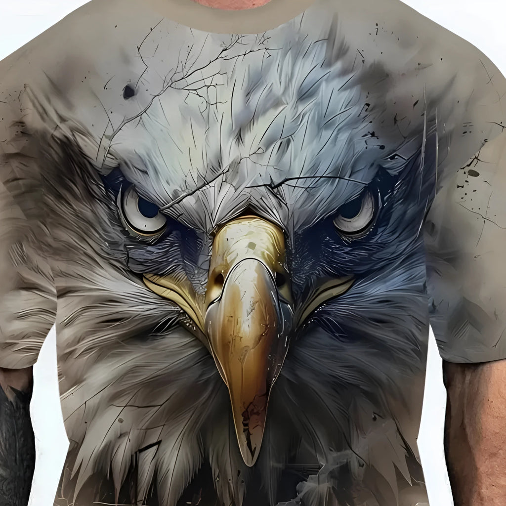 Men's loose fit printed t-shirt with short sleeves and casual design