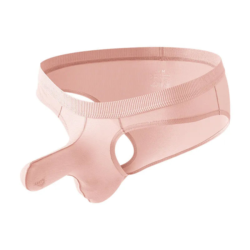 Men's ice silk low waist briefs underwear in multiple colours showing briefs style and lightweight fabric.