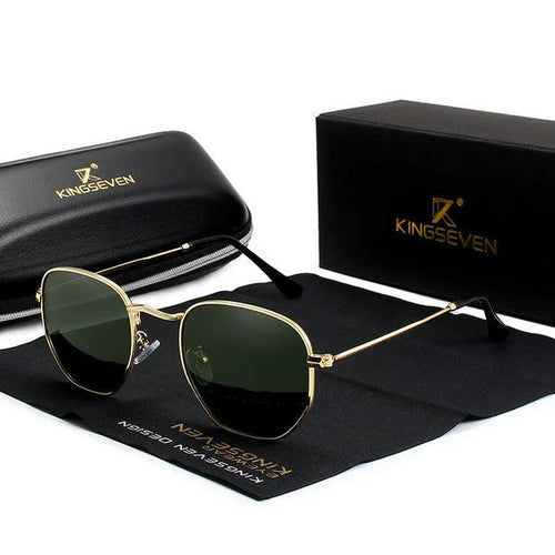 Classic round retro sunglasses for men, model A145124, on display.