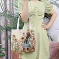 Double-sided gold wire embroidery canvas handheld bag showing decorative detailing