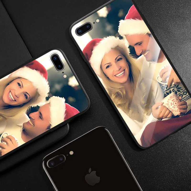 Patterned compatible iPhone case with raised bumper edge and precision cut outs for camera and ports