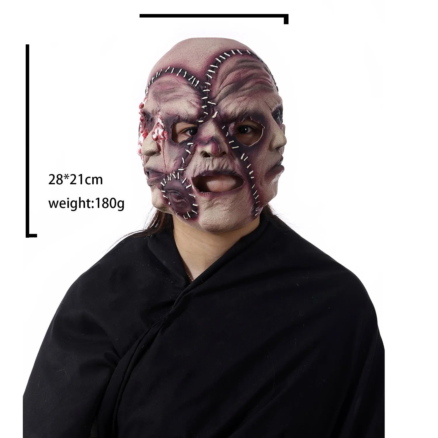 Three-sided Grimace horror latex mask for Halloween costume parties