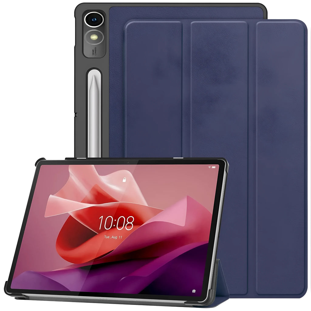 Lenovo Tab P12 tablet protective case in a choice of colours and patterns with a folded magnetic stand.