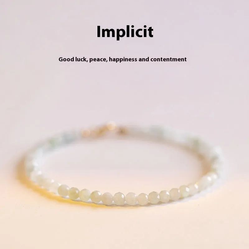 Women's Korean style retro jade bracelet with ball type design and extension chain