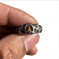 Hand-forged copper Buddha ring with grotto texture in retro style, size 8 unisex jewellery