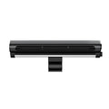 Black bladeless USB fan with clip attachment and integrated lighting lamp for computer screens