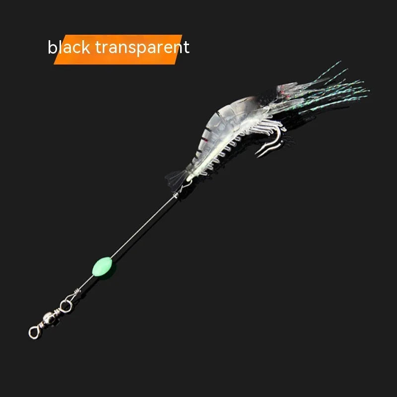 Luer soft fishing lure with pre-attached hook in six colour variations including luminous and transparent options