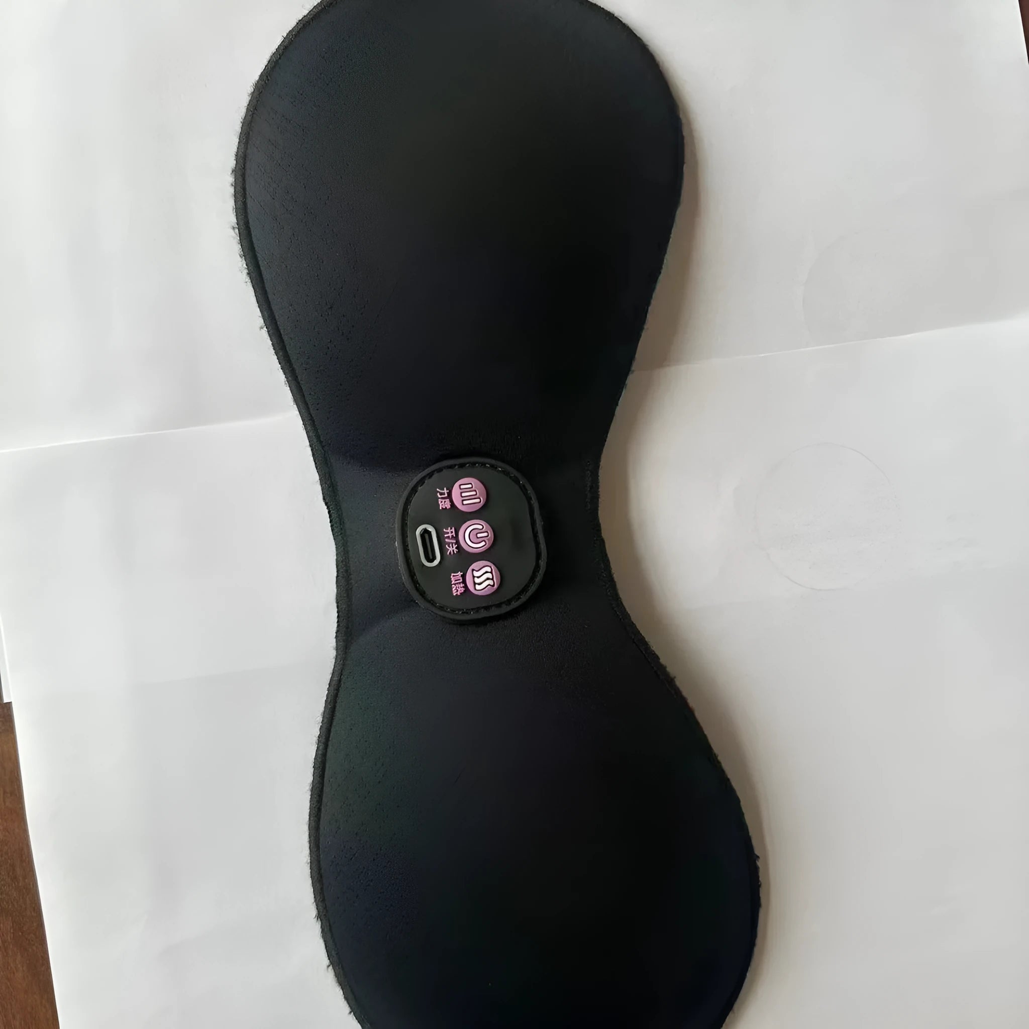 Black electric massage chest stickers with 3-key English control interface