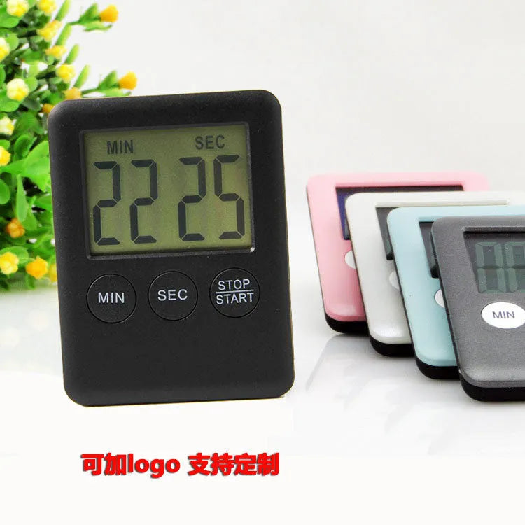 Black and white magnetic kitchen timer with countdown and count up functions