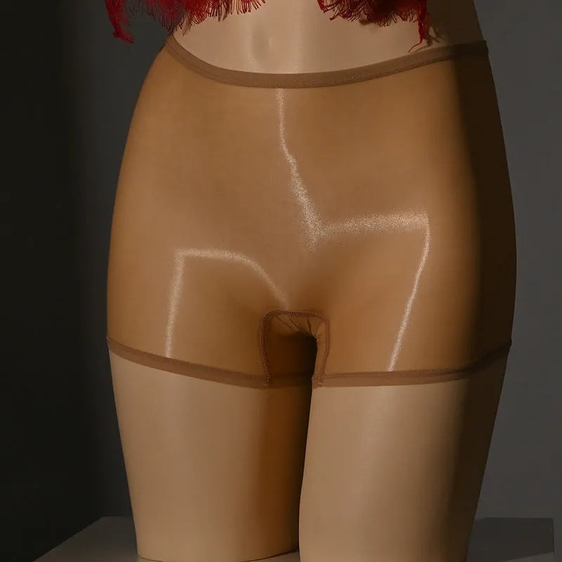 Shiny men's seamless underwear stockings in multiple colours including red, black, grey and skin tones