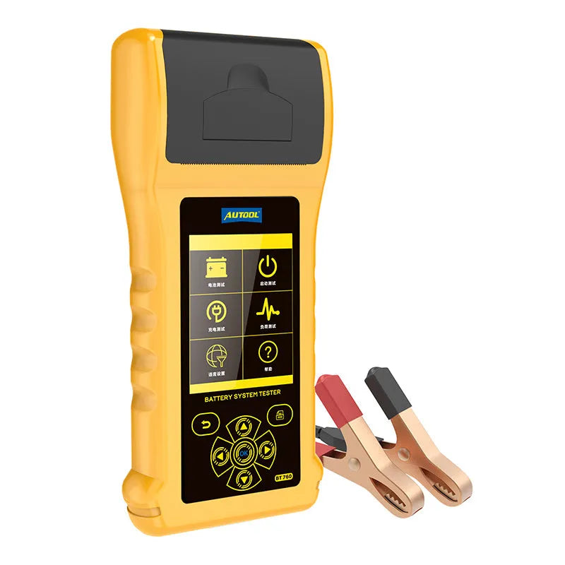 Autool BT760 vehicle battery tester with colour screen display and thermal printer for automotive diagnostics