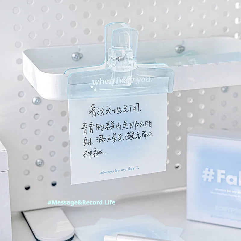 Square gradient parchment notepad with sticky notes and memo sheets in 70mm size.