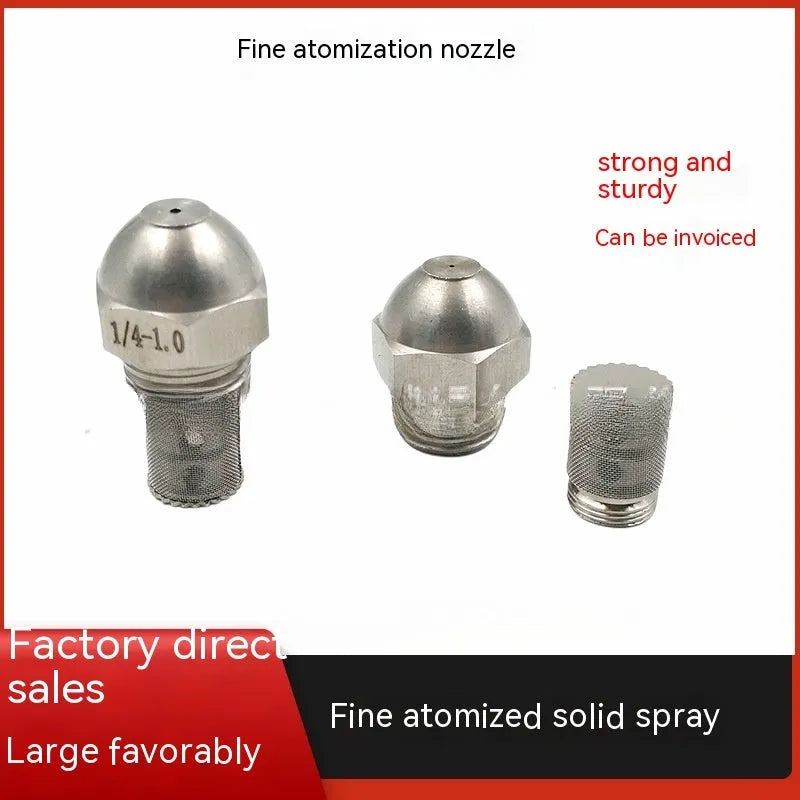 304 stainless steel two-point atomising nozzle with external thread and ten aperture size options